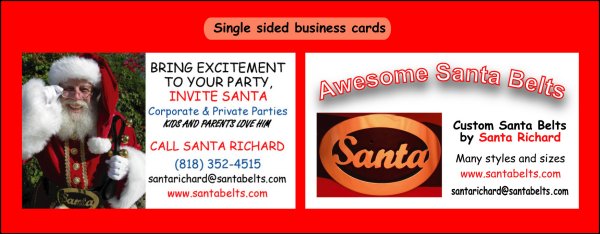 Samples Single Sided Business Cards